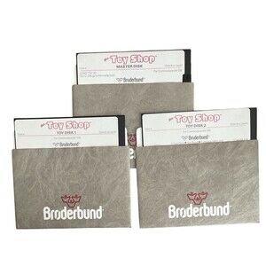 Vintage Broderbund  1986 The Toy Shop Commodore 64 128 Software 5.25 Disks